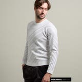 【HIDEAWAYS BLACK】バイアスリンクスジャカードクルーネックニット | NICOLE | 詳細画像1 