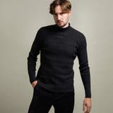 49ブラック | 【HIDEAWAYS BLACK】バスケットジャカードタートルネックニット | NICOLE