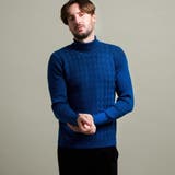 60ブルー | 【HIDEAWAYS BLACK】バスケットジャカードタートルネックニット | NICOLE