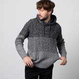 49ブラック | ケーブルグラデーションフーテッドプルオーバーニット | NICOLE