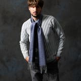 67ネイビー | バイカラーマフラー | NICOLE