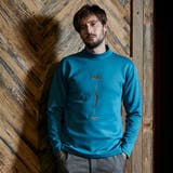 55アクアマリン | ストレッチポンチジェルプリントモックネックプルオーバー | NICOLE