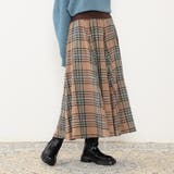 18ベージュ | 【WALDO】モールチェックフレアスカート | NICOLE