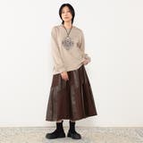 【WALDO】合皮ドッキングフレアスカート | NICOLE | 詳細画像2 