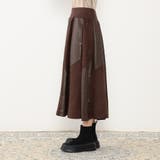 【WALDO】合皮ドッキングフレアスカート | NICOLE | 詳細画像4 