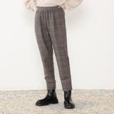 18ベージュ | 【WALDO】グレンチェック両面起毛トラックパンツ | NICOLE