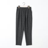 39チャコールグレー | 【WALDO】グレンチェック両面起毛トラックパンツ | NICOLE