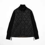 49ブラック | 【TAION】ミリタリーハイネックニット切り替えダウンブルゾン | NICOLE