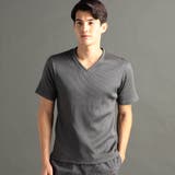 39チャコールグレー | ブライトリブ VネックTシャツ | NICOLE