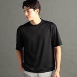 49ブラック | メランジジャカード リラックスフィット クルーネックTシャツ | NICOLE