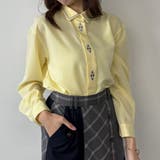 20イエロー | 比翼刺繍ブラウス | NICOLE
