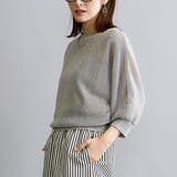 19ライトグレー | ラメ混メッシュ編みプルオーバー | NICOLE