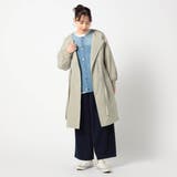 46カーキ | ウエスト絞り ノーカラーコート | NICOLE