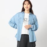 60ブルー | 袖リブ 刺繍デニムシャツ | NICOLE