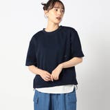 67ネイビー | テック素材 半袖カットソー | NICOLE