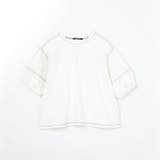 09ホワイト | インディゴ天竺 タックスリーブカットソー | NICOLE