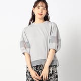 18ベージュ | オーガンジー切り替えパフスリーブ | NICOLE
