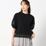 49ブラック | オーガンジー切り替えパフスリーブ | NICOLE
