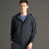 66ブルーグレー | グラフィックハニカムメッシュ フーディブルゾン | NICOLE