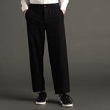 49ブラック | メランジストレッチ ワイドトラックパンツ | NICOLE