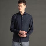 67ネイビー | テクニカルストレッチツイル カッタウェイカラーシャツ | NICOLE