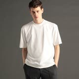 09ホワイト | メランジジャカード クルーネックレギュラーフィットTシャツ | NICOLE
