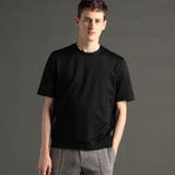 49ブラック | メランジジャカード クルーネックレギュラーフィットTシャツ | NICOLE