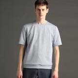 64サックス | メランジジャカード クルーネックレギュラーフィットTシャツ | NICOLE