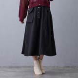 49ブラック | タブデザインスカート | NICOLE