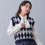67ネイビー | アーガイルベスト | NICOLE