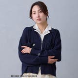 67ネイビー | 【BEVERLY HILLS POLO CLUB】衿付きボックスカーディガン | NICOLE