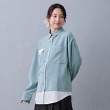 60ブルー | レイヤードオーバーシャツ | NICOLE