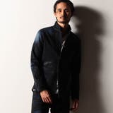 67ネイビー | 【RIELABO】ハイストレッチデニムスタンドシャツブルゾン | NICOLE