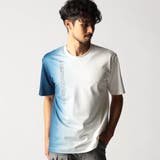 60ブルー | グラデーションストレッチポンチロゴTシャツ | NICOLE