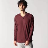 07ボルドー | リンクスジャカード Vネックカットソー | NICOLE