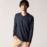 67ネイビー | リンクスジャカード Vネックカットソー | NICOLE