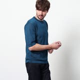 60ブルー | ハイゲージ5分袖サマーニット | NICOLE