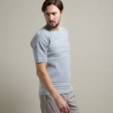 19ライトグレー | 【HIDEAWAYS BLACK】切り替えタックボーダー半袖ニット | NICOLE