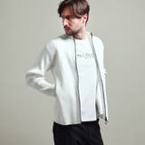 09ホワイト | 【HIDEAWAYS BLACK】フルジップスタンドニットブルゾン | NICOLE