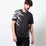 49ブラック | バイヤスハケメロゴプリント クルーネック半袖Tシャツ | NICOLE