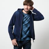 67ネイビー | ハイテンションジャージーデニムジップアップパーカー | NICOLE