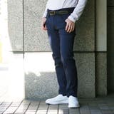 67ネイビー | ガムストレッチヘリンボン５ポケットパンツ | NICOLE