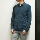 67ネイビー | ストレッチスムース長袖シャツ | NICOLE