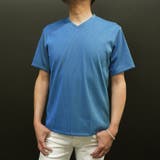 60ブルー | タックボーダーストライプVネック | NICOLE