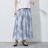 【WALDO】ウエストゴムムラ染め光沢プリントギャザーフレアースカート | NICOLE | 詳細画像1 