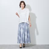 【WALDO】ウエストゴムムラ染め光沢プリントギャザーフレアースカート | NICOLE | 詳細画像6 