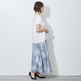 【WALDO】ウエストゴムムラ染め光沢プリントギャザーフレアースカート | NICOLE | 詳細画像8 