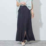 67ネイビー | 【WALDO】前スリット入りマーメードマキシスカート | NICOLE