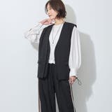 49ブラック | 裾スピンドル入りレイヤード風ベスト | NICOLE