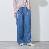 60ブルー | 【WALDO】ウエストゴムカーゴデニムワイドパンツ | NICOLE